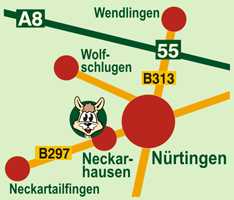 Karte Nürtingen